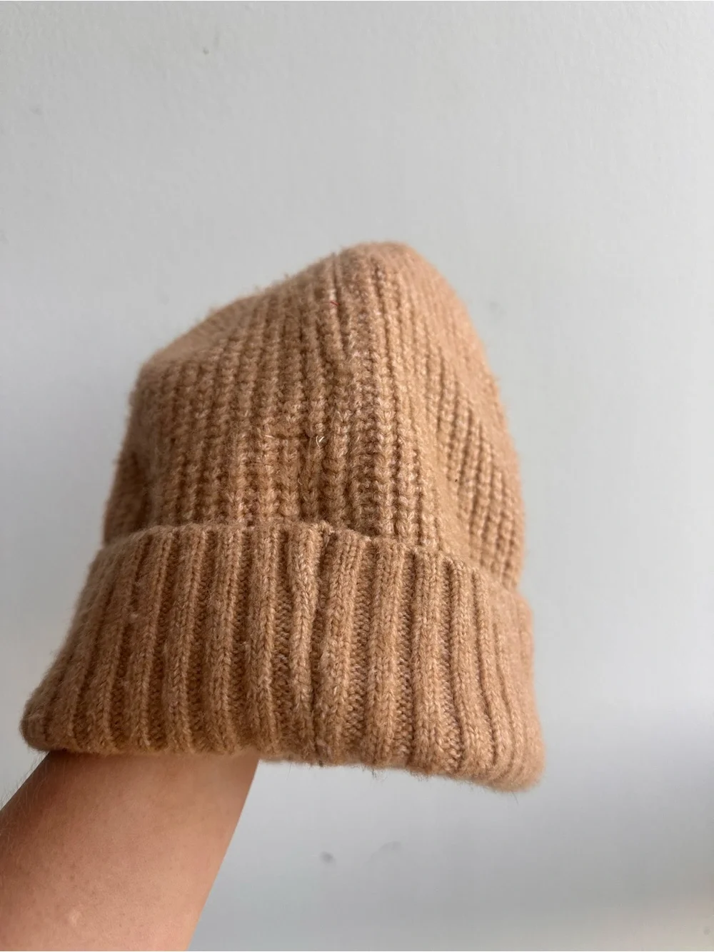 NWOT Free People Camel Tan Ribbed Knit Beanie